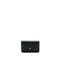 CHANEL CLASSIC WALLET ON CHAIN CAVIAR BLACK SHW (MICROCHIP)