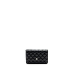 CHANEL CLASSIC WALLET ON CHAIN CAVIAR BLACK SHW (MICROCHIP)