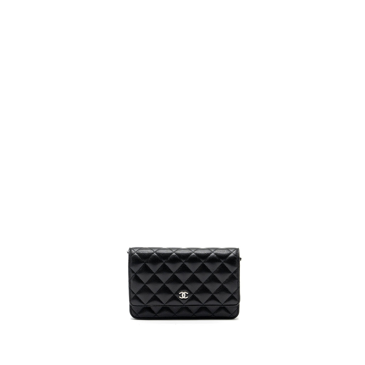 CHANEL CLASSIC WALLET ON CHAIN CAVIAR BLACK SHW (MICROCHIP)
