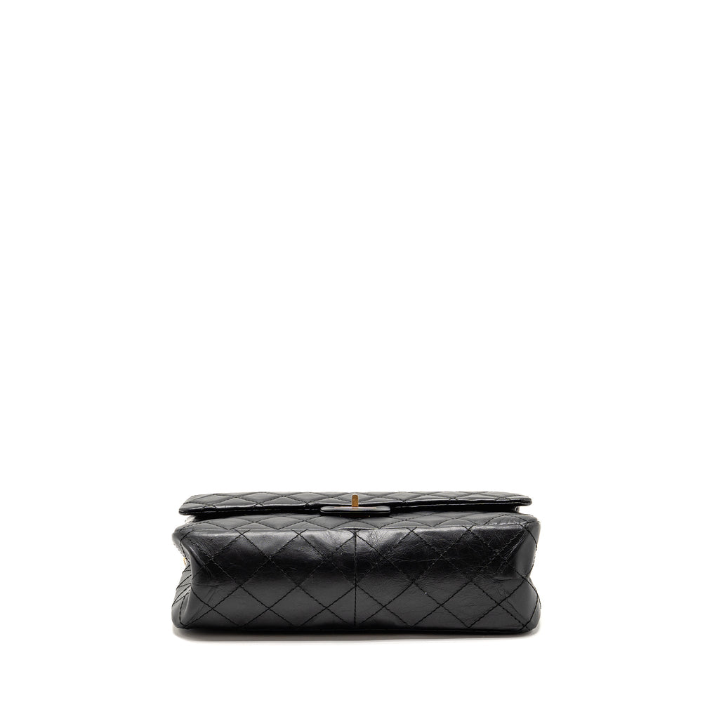 CHANEL LARGE 2.55 REISSUE FLAP BAG AGED CALFSKIN BLACK GHW