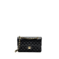 CHANEL SMALL CLASSIC DOUBLE FLAP BAG CAVIAR BLACK GHW(MICROCHIP)