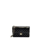 CHANEL SMALL CLASSIC DOUBLE FLAP BAG CAVIAR BLACK GHW(MICROCHIP)