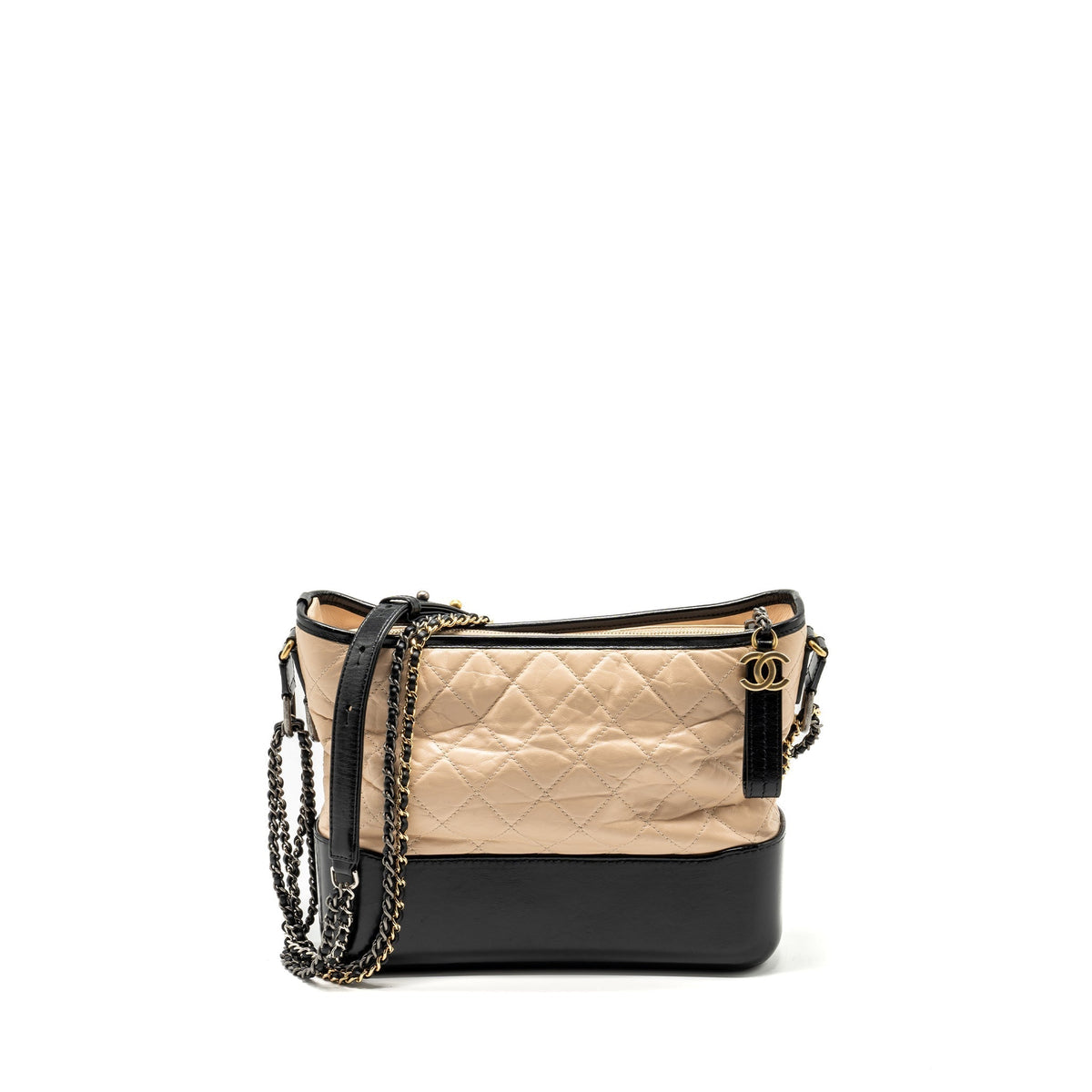CHANEL GABRIELLE HOBO BAG CALFSKIN BEIGE MULTICOLOUR HARDWARE