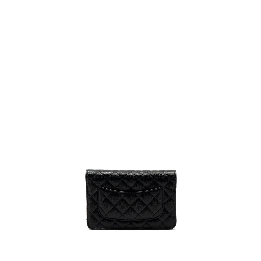 CHANEL CLASSIC WALLET ON CHAIN CAVIAR BLACK GHW(MICROCHIP)