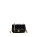 CHANEL 22B HEART CHAIN FLAP BAG LAMBSKIN BLACK GHW(MICROCHIP)