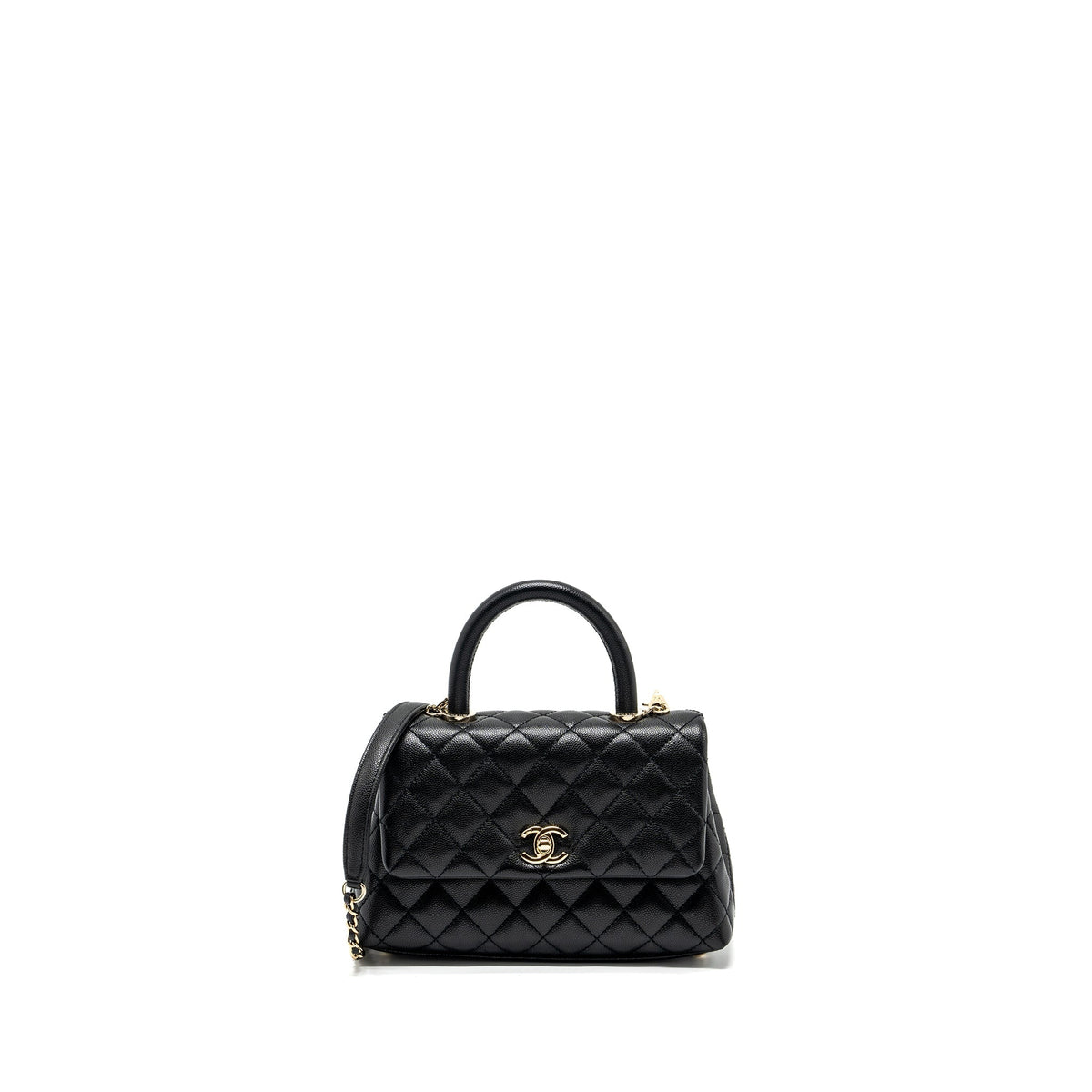 CHANEL SMALL COCO HANDLE CAVIAR BLACK LGHW