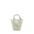 Hermes Picotin 18 Lucky Daisy Lock Bag Swift Nata/Vert/Blanc SHW