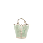 Hermes Picotin 18 Lucky Daisy Lock Bag Swift Nata/Vert/Blanc SHW