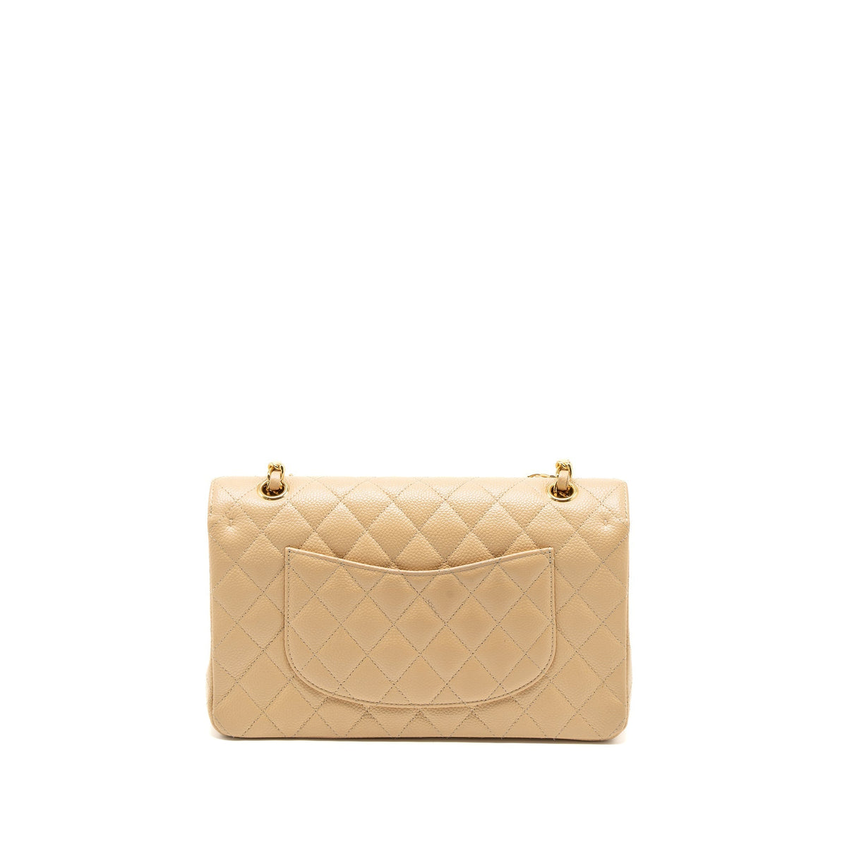 CHANEL MEDIUM CLASSIC DOUBLE FLAP BAG CAVIAR BEIGE GHW