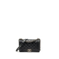 CHANEL MEDIUM BOY BAG CALFSKIN BLACK RUTHENIUM HARDWARE