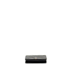 CHANEL QUILTED WALLET ON CHAIN SHINY CALFSKIN BLACK GHW (MICROCHIP)