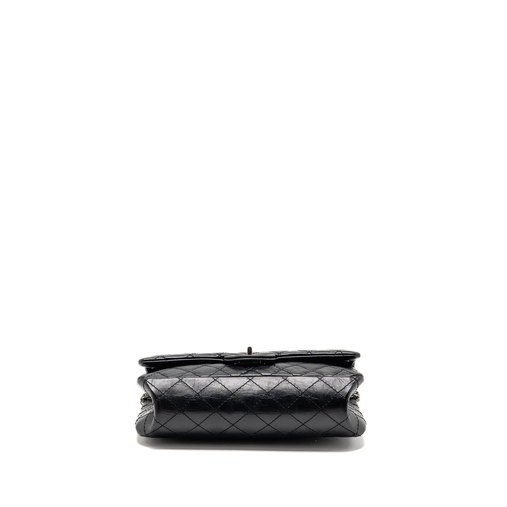 CHANEL SMALL 2.55 REISSUE FLAP BAG AGED CALFSKIN BLACK SHW