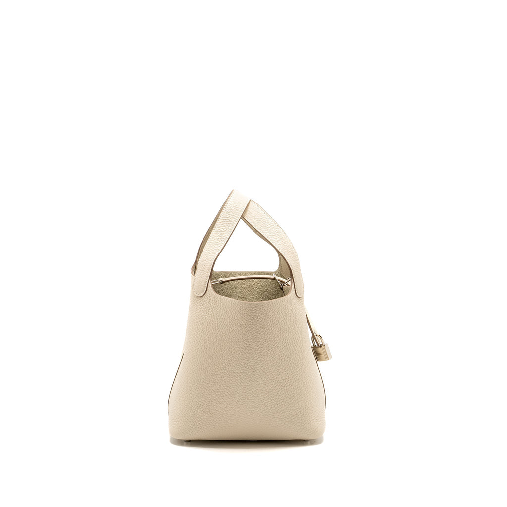Hermes Picotin18 Lock Bag Clemence Craie SHW