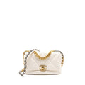 CHANEL SMALL 19 BAG LAMBSKIN WHITE MULTICOLOUR HARDWARE
