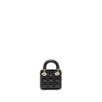 DIOR MICRO LADY DIOR LAMBSKIN BLACK LGHW