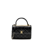 CHANEL SMALL TRENDY CC FLAP BAG LAMBSKIN BLACK GHW