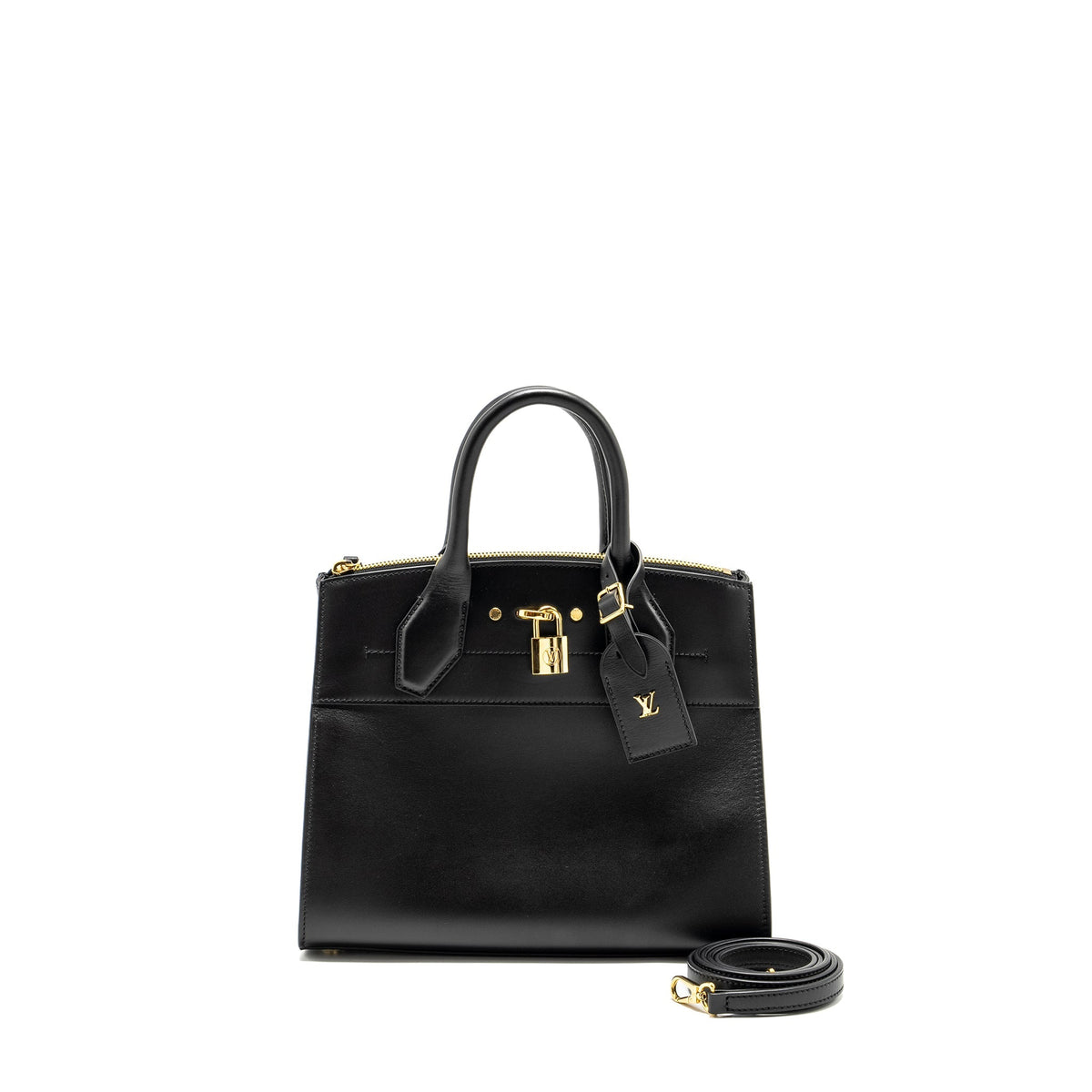 LOUIS VUITTON CITY STEAMER PM GRAINED CALFSKIN BLACK GHW