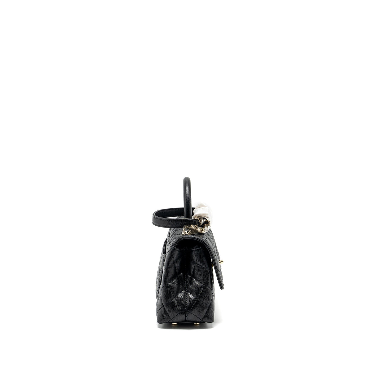 CHANEL SMALL COCO HANDLE CAVIAR BLACK LGHW (MICROCHIP)