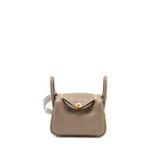Hermes Mini Lindy Clemence Etoupe GHW