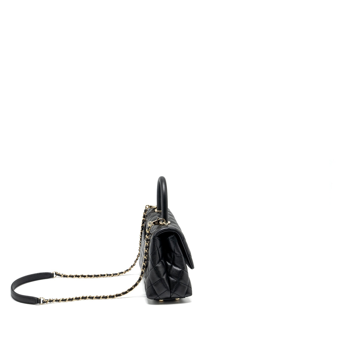 CHANEL SMALL COCO HANDLE CAVIAR BLACK LGHW