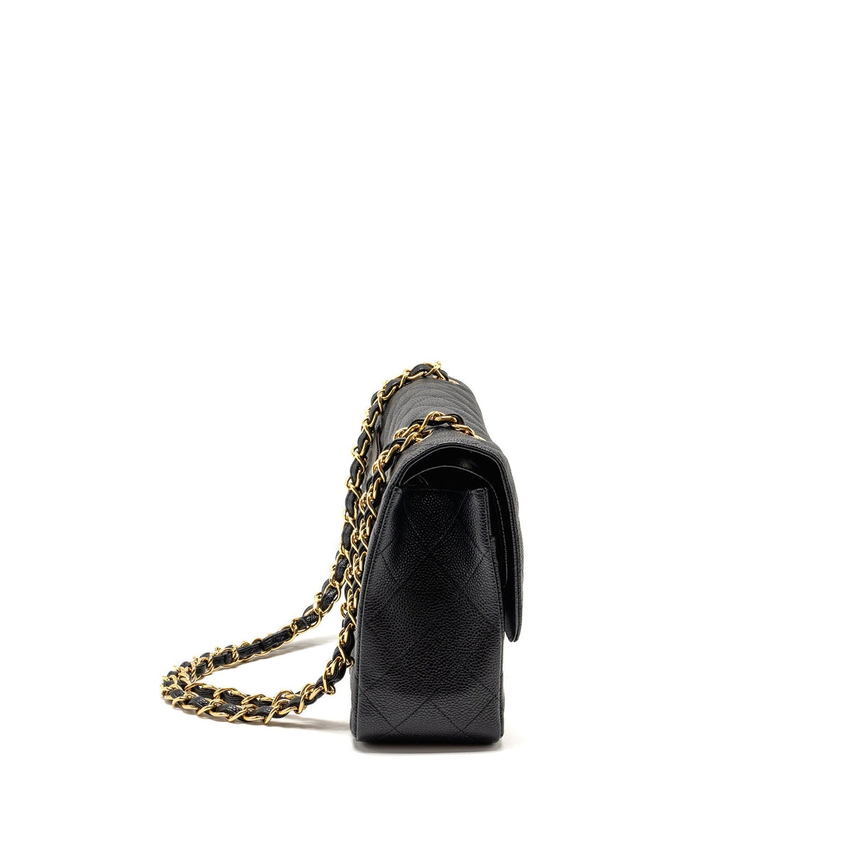 CHANEL JUMBO CLASSIC DOUBLE FLAP BAG CAVIAR BLACK GHW