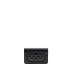 CHANEL 2.55 REISSUE WALLET ON CHAIN LAMBSKIN BLACK GHW (MICROCHIP)