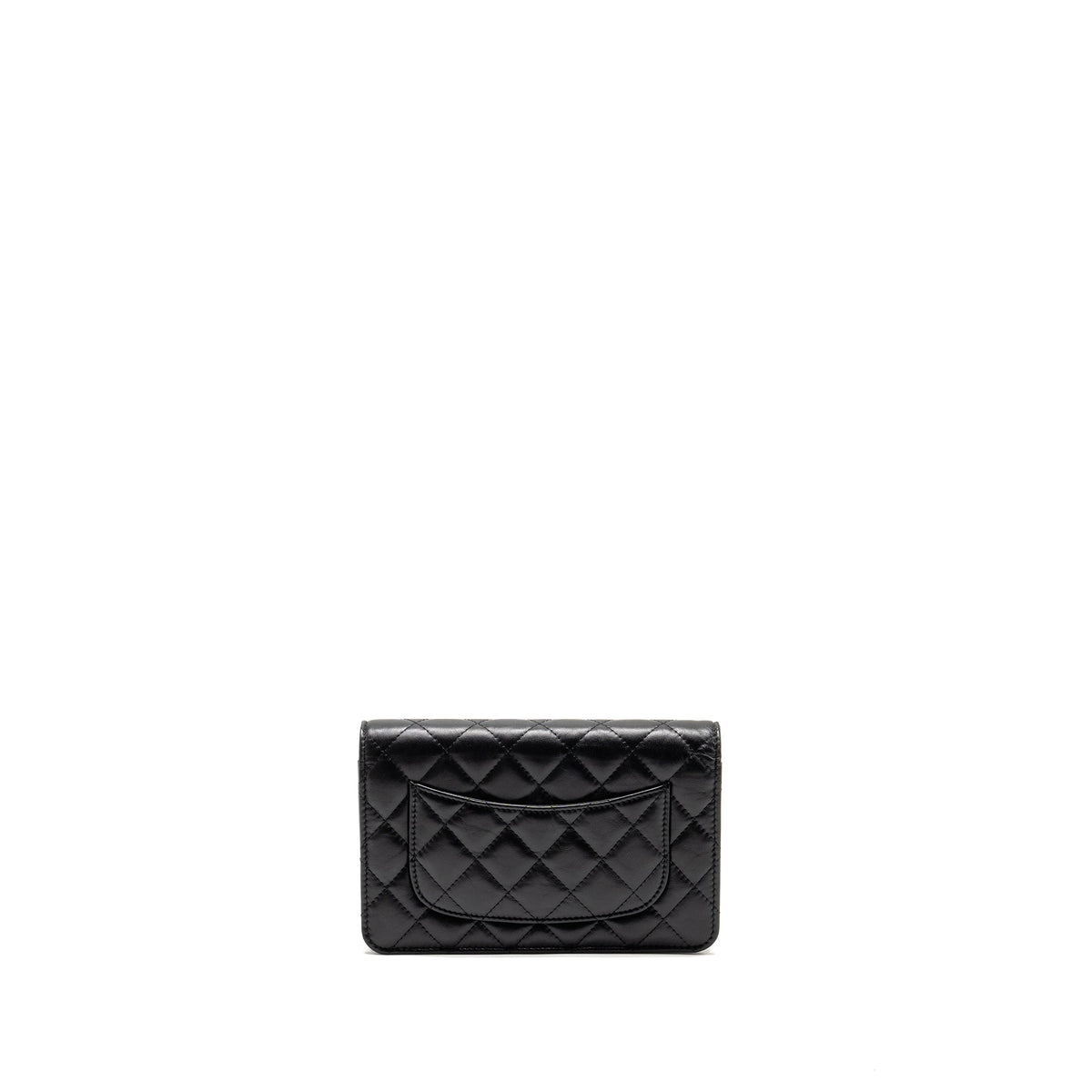 CHANEL 2.55 REISSUE WALLET ON CHAIN LAMBSKIN BLACK GHW (MICROCHIP)