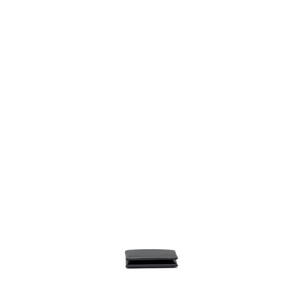 Hermes Calvi Card Holder Epsom Black SHW
