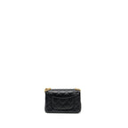 CHANEL 24P COCO LOVE MINI FLAP BAG ADJUSTABLE CHAIN CAVIAR BLACK GHW (MICROCHIP)