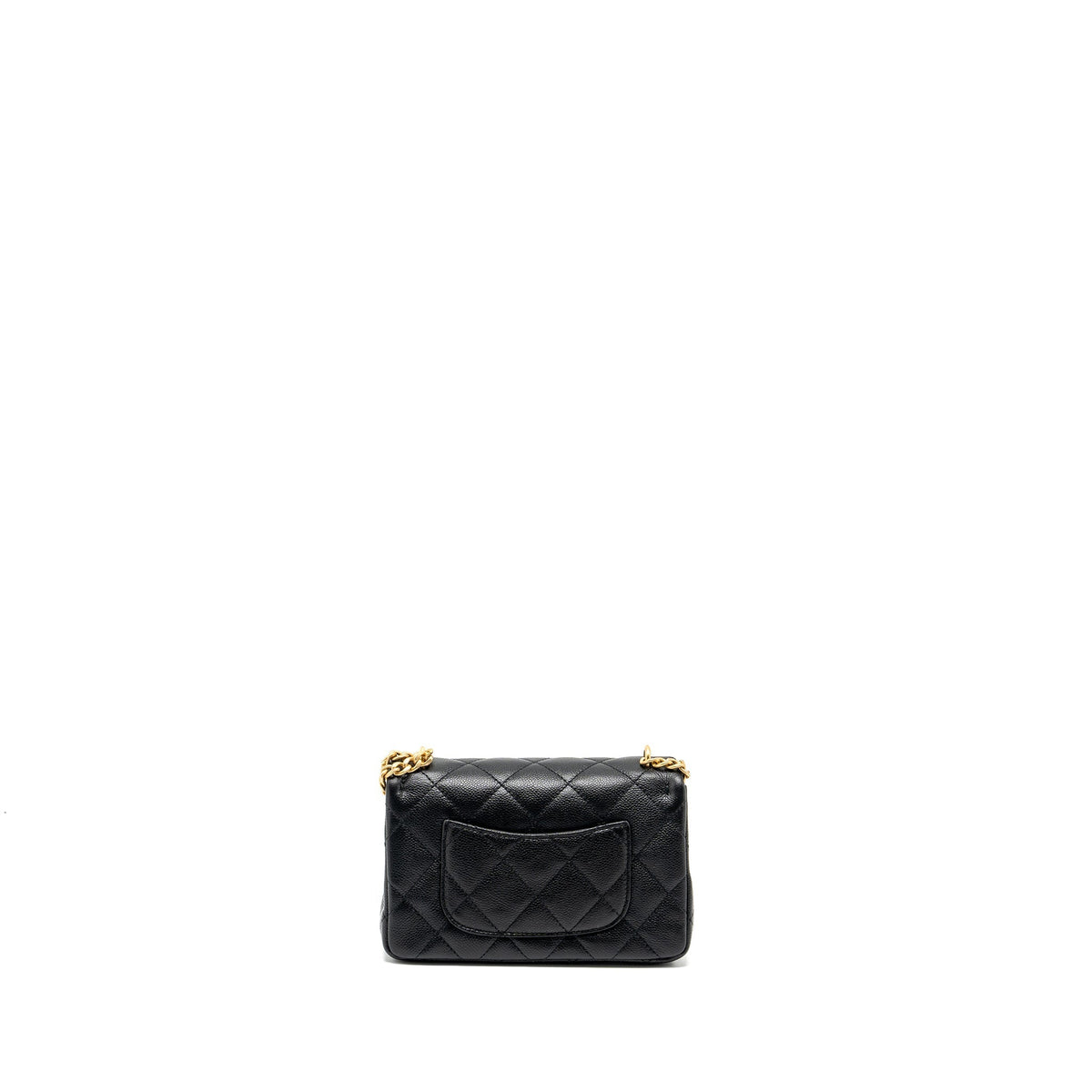 CHANEL 24P COCO LOVE MINI FLAP BAG ADJUSTABLE CHAIN CAVIAR BLACK GHW (MICROCHIP)