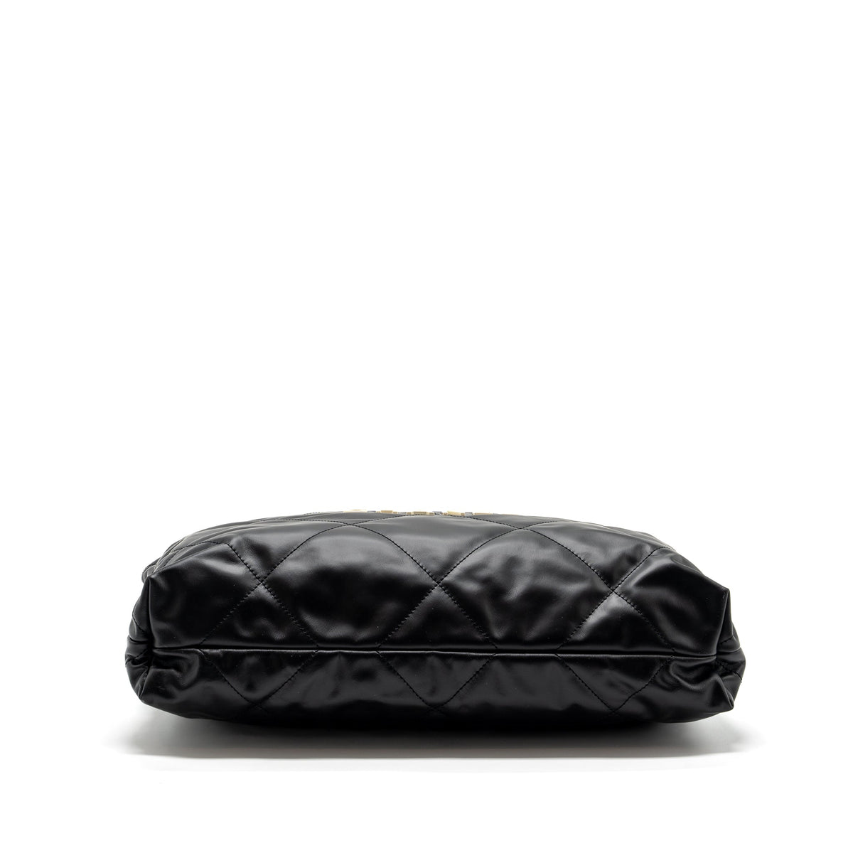 CHANEL MEDIUM 22 BAG WHITE LETTER CALFSKIN BLACK GHW(MICROCHIP)