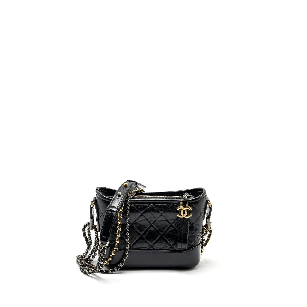 CHANEL SMALL GABRIELLE HOBO BAG CALFSKIN BLACK MULTICOLOUR HARDWARE
