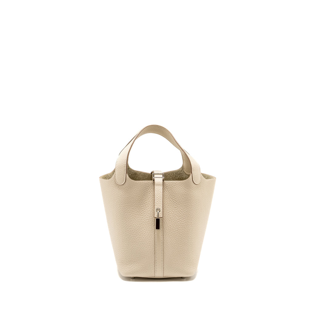 Hermes Picotin18 Lock Bag Clemence Craie SHW