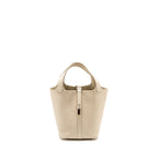 Hermes Picotin18 Lock Bag Clemence Craie SHW