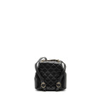 CHANEL 24A MINI DUMA BACKPACK GRAINED CALFSKIN BLACK LGHW (MICROCHIP)