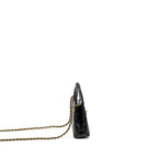 CHANEL MINI KELLY SHOPPING TOTE BAG CALFSKIN BLACK GHW (MICROCHIP)