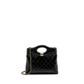 CHANEL MINI 31 BAG SHINY LAMBSKIN BLACK LGHW (MICROCHIP)