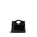 CHANEL MINI 31 BAG SHINY LAMBSKIN BLACK LGHW (MICROCHIP)