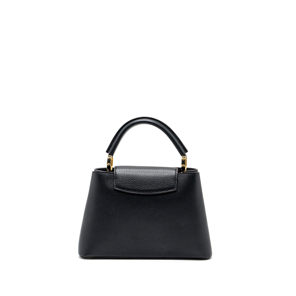 LOUIS VUITTON CAPUCINES BB TAURILLON BLACK / PINK GHW