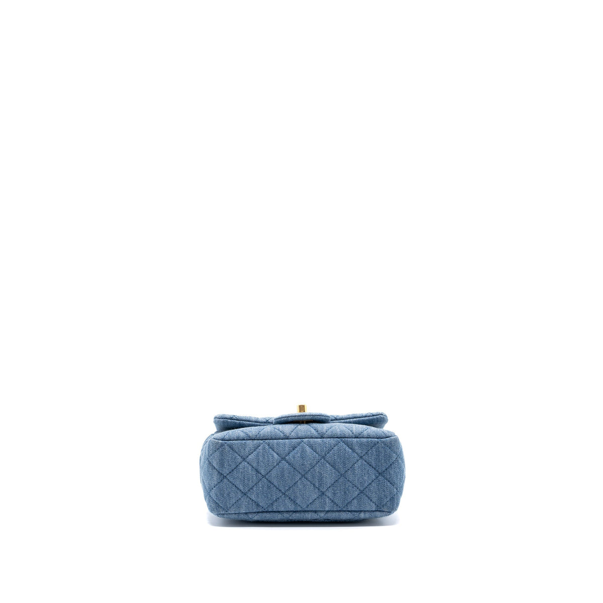 CHANEL 22C DENIM PEARL CRUSH MINI SQUARE FLAP BAG DENIM LIGHT BLUE GHW (MICROCHIP)