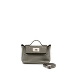 Hermes Mini 2424 24/24-21 Bag Evercolor/Swift Gris Meyer SHW