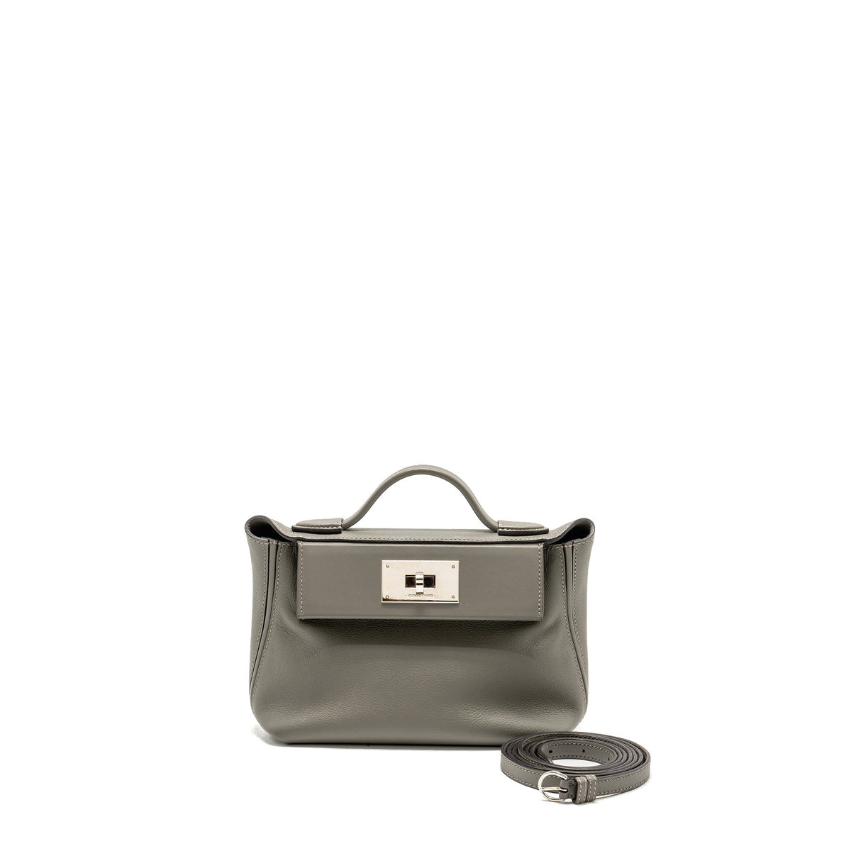 Hermes Mini 2424 24/24-21 Bag Evercolor/Swift Gris Meyer SHW
