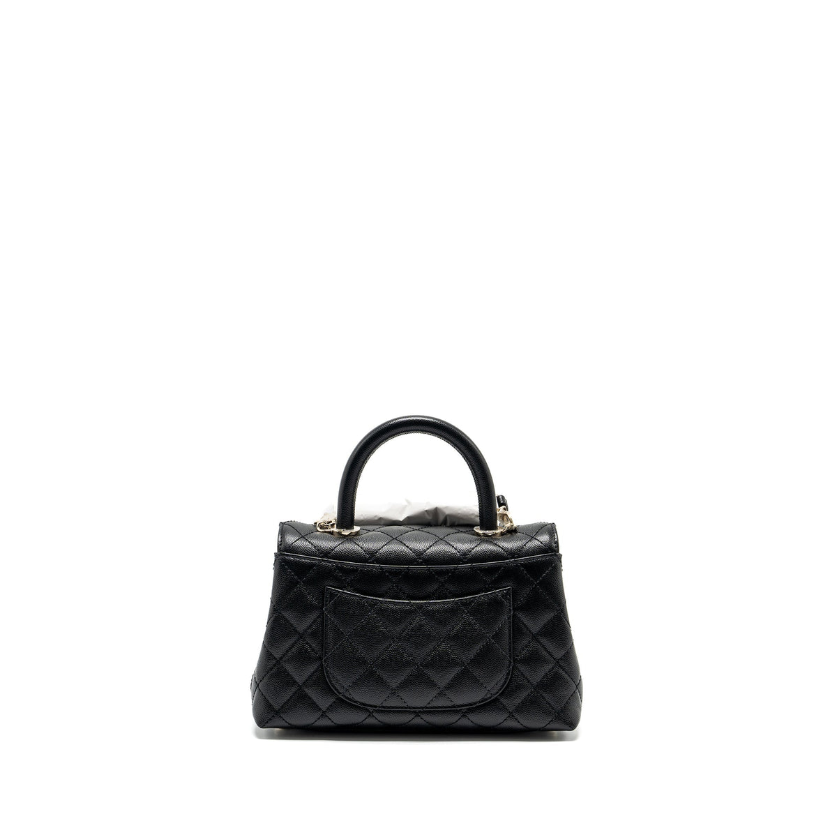 CHANEL SMALL COCO HANDLE CAVIAR BLACK LGHW (MICROCHIP)