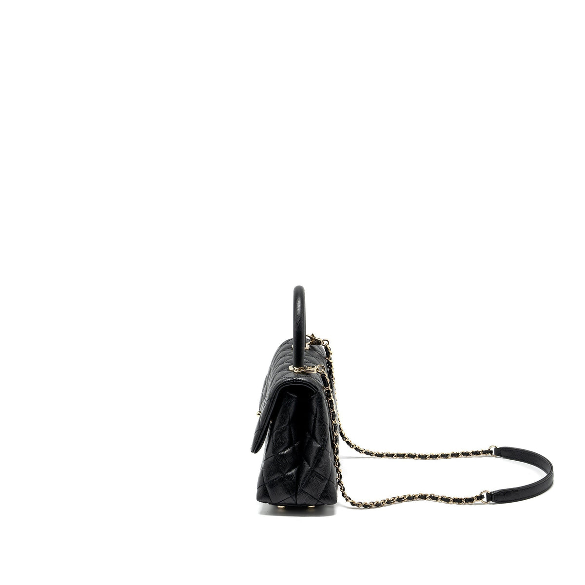 CHANEL SMALL COCO HANDLE CAVIAR BLACK LGHW