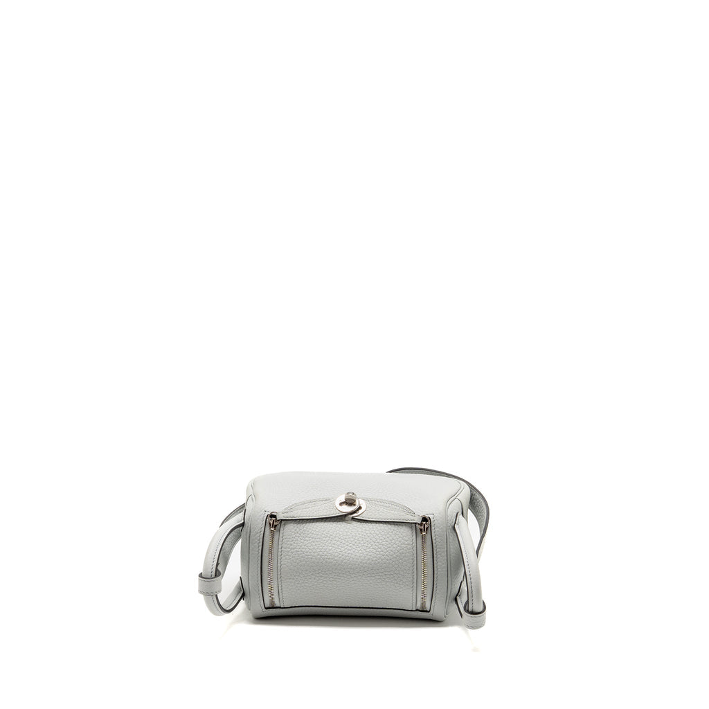 Hermes Mini Lindy clemence blue pale SHW