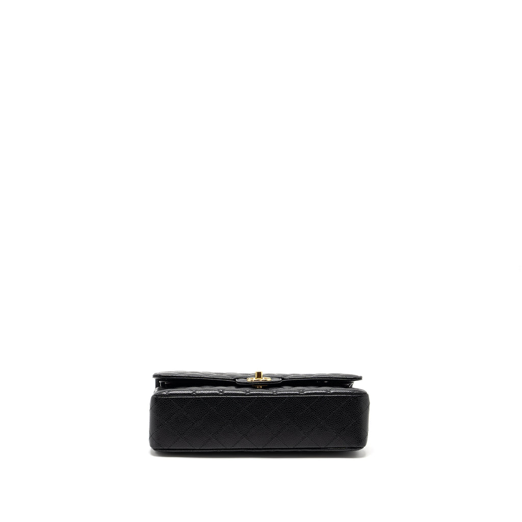 CHANEL MEDIUM CLASSIC DOUBLE FLAP BAG CAVIAR BLACK GHW (MICROCHIP)