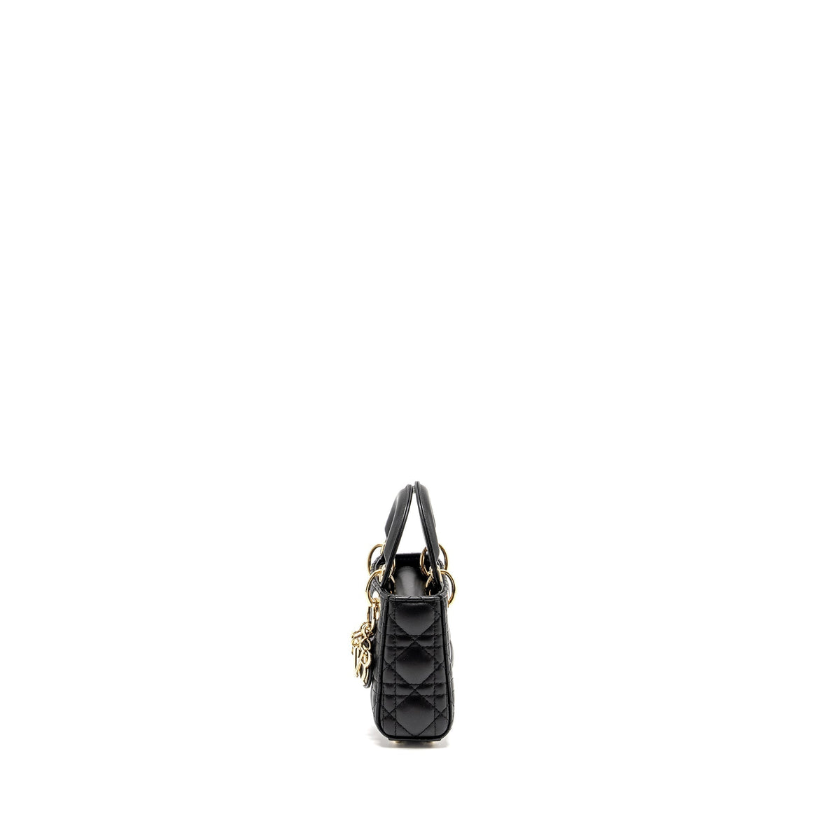 DIOR MICRO LADY DIOR LAMBSKIN BLACK LGHW