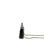 CHANEL MINI KELLY SHOPPING TOTE BAG CALFSKIN BLACK GHW (MICROCHIP)