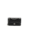CHANEL MEDIUM CLASSIC DOUBLE FLAP BAG CAVIAR BLACK SHW