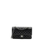 CHANEL MEDIUM CLASSIC DOUBLE FLAP BAG CAVIAR BLACK SHW